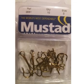 Mustad Bronserad trekrok stl 2