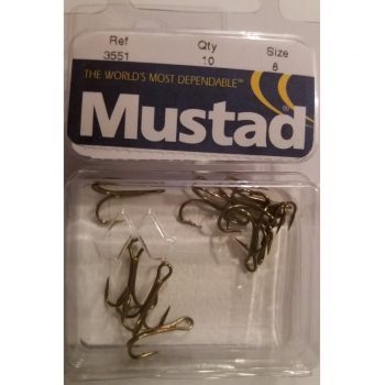 Mustad bronserad trekrok stl 8